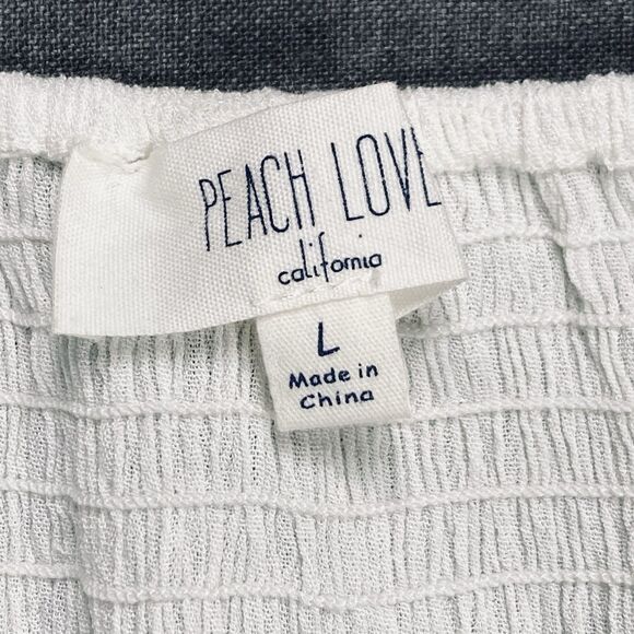 Peach Love Sundress Women L White Floral Embroidered Spaghetti Strap Summer Boho - Picture 12 of 13